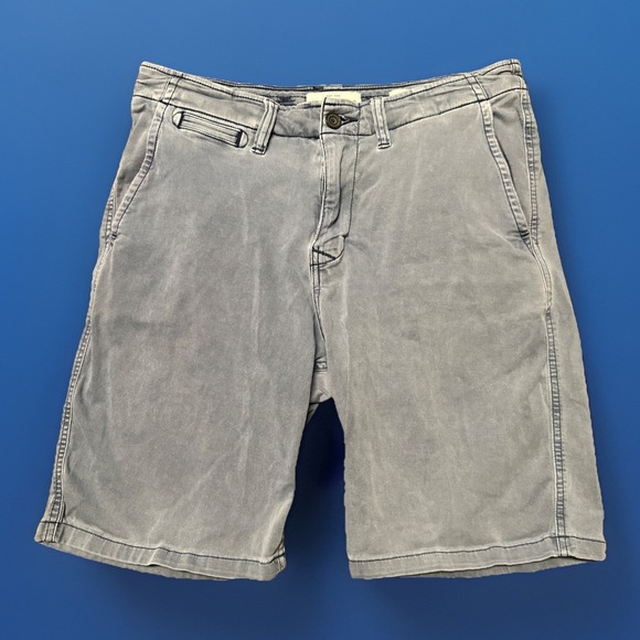 Lucky Brand Mens Blue Gray Saturday Stretch Shorts Flat Front Size 33 - Picture 1 of 8